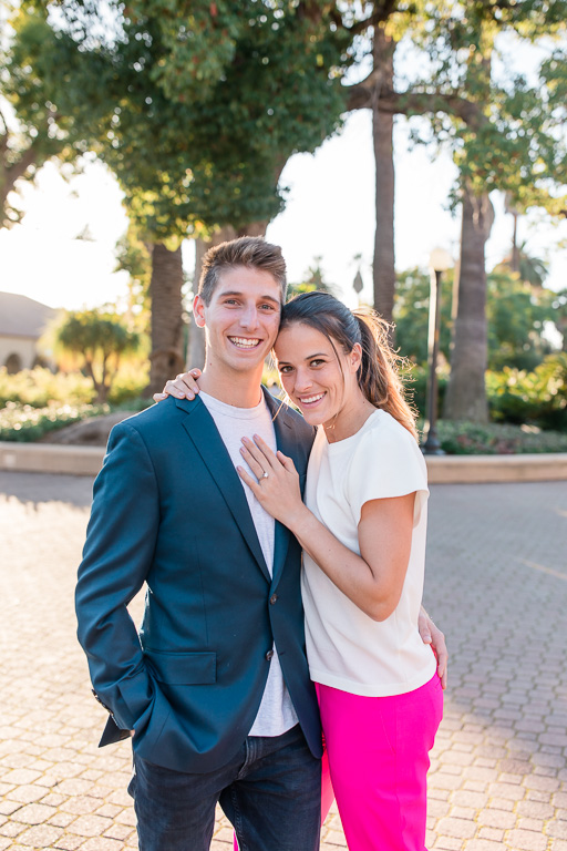 beautiful couple portrait on Stanford campus