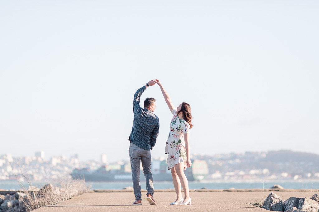 funny engagement photo ideas bride twirling the groom