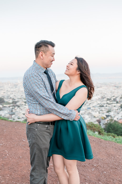 engagement photos at Twin Peaks in San Francisco