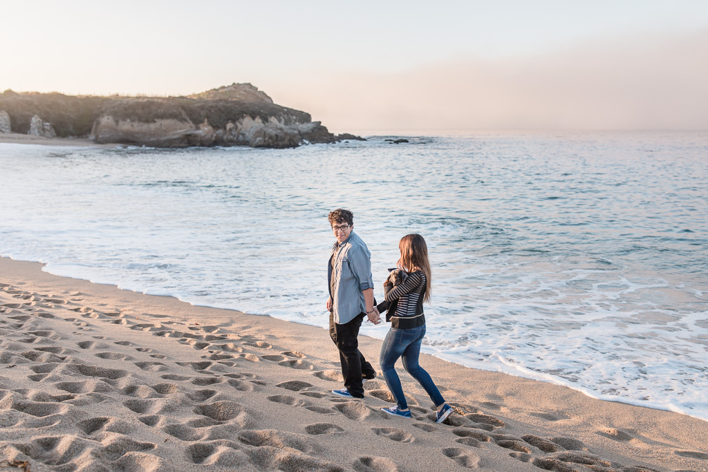 monterey camel-by-the-sea beach engagement photo