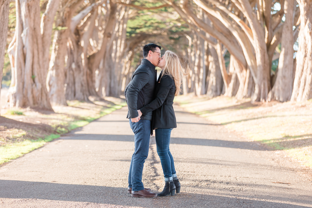 couple portrait at Point Reyes Cypress Tree Tunnel