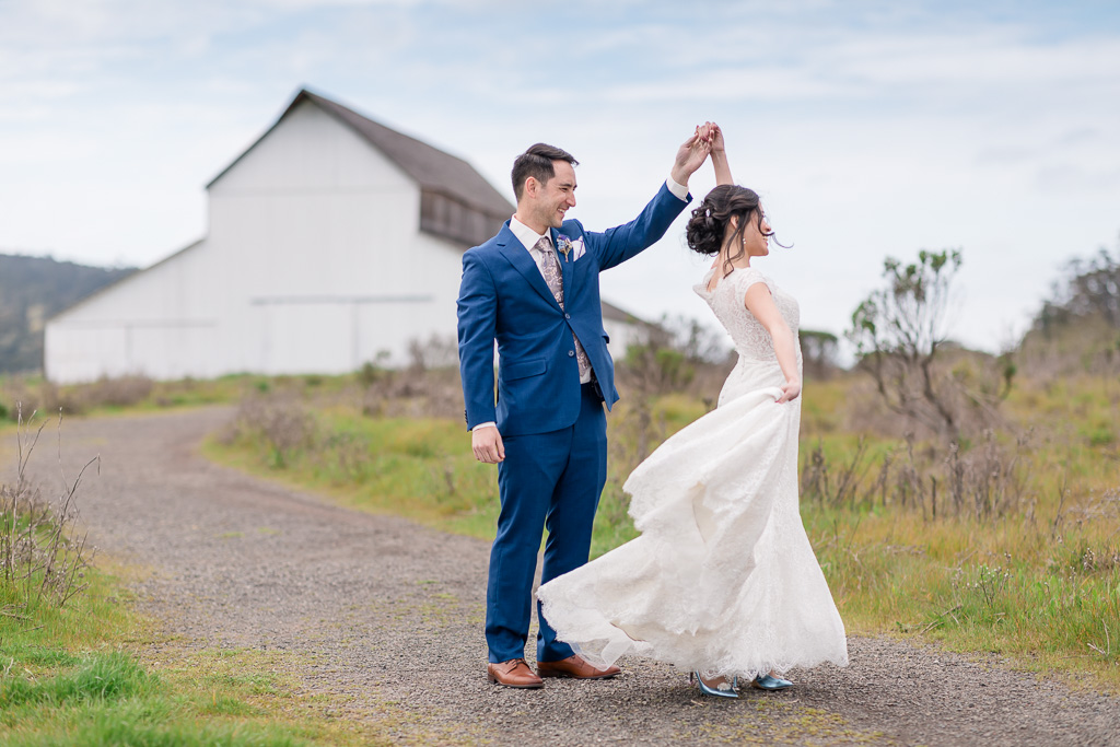 fun and candid Point Reyes Station wedding photo