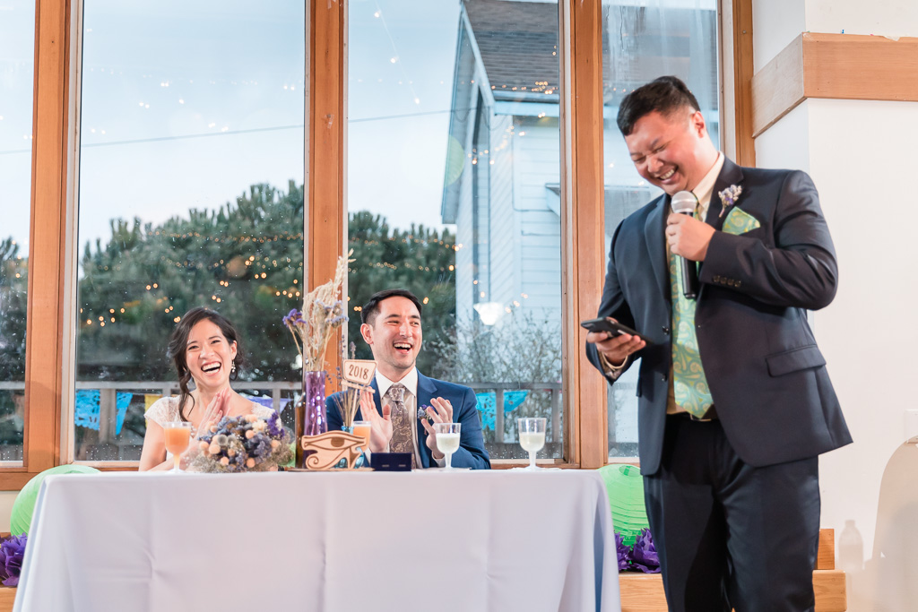 groomsman giving a funny toast