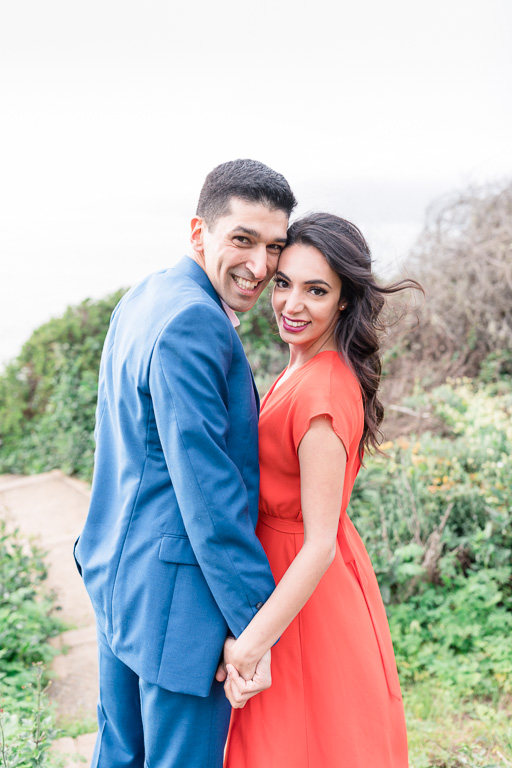 Battery to Bluffs trail bright colors engagement photo