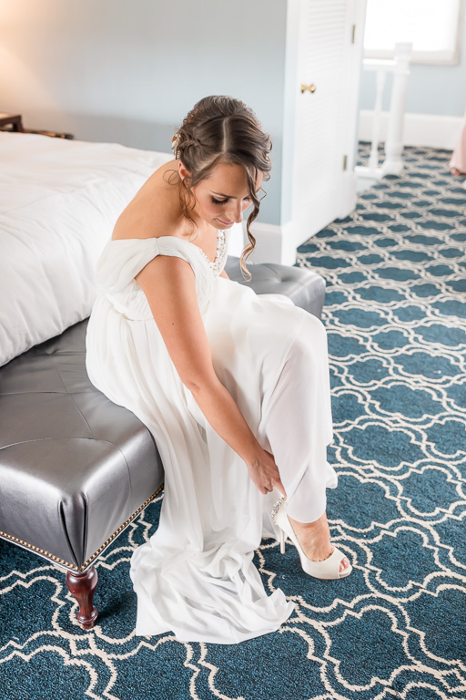 bride getting ready at the Claremont Hotel & Spa