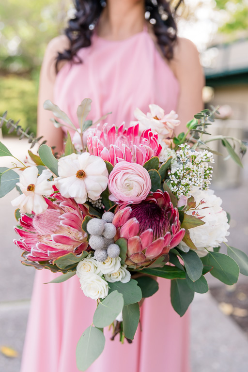 exotic proteas bridesmaid bouquet