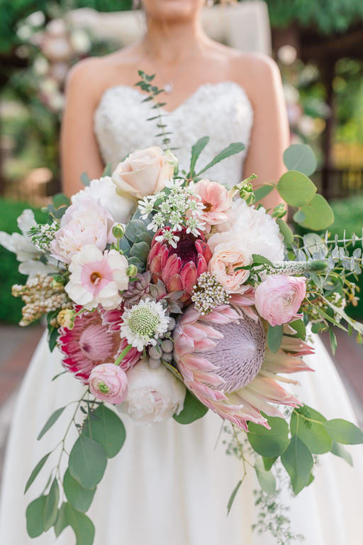 breathtaking proteas bridal bouquet