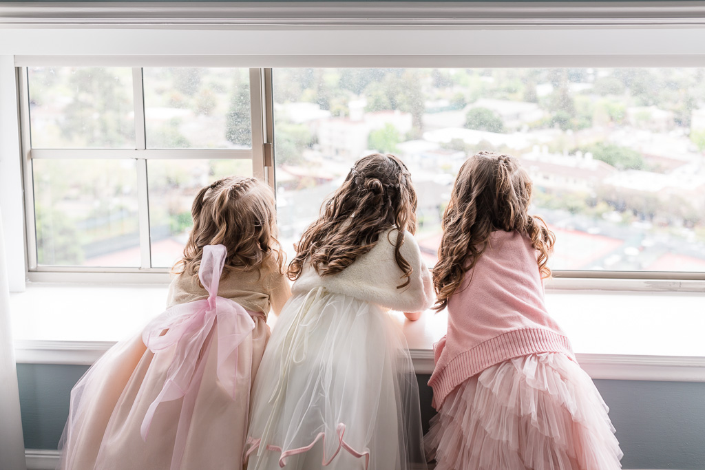 precious moment of the three little flower girls at Claremont Hotel & Spa