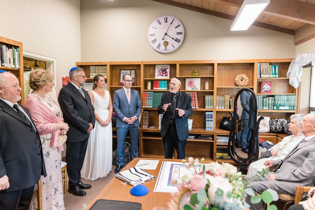 the ketubah signing in the library