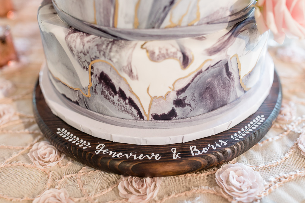 timeless wooden engraved wedding cake stand
