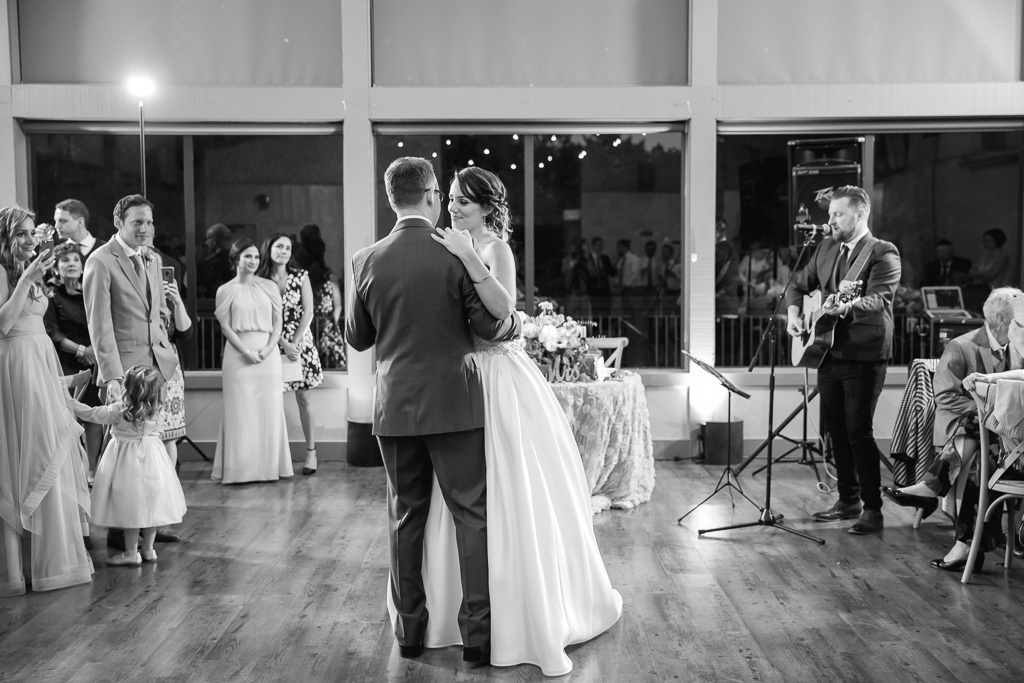 Romantic first dance at the Gardens at Heather Farm
