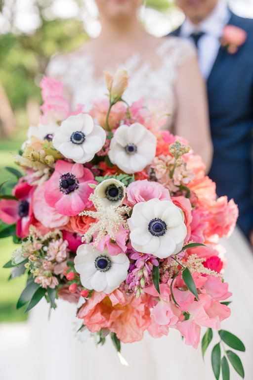 close-up of brides bouquet by Vanda Floral Design