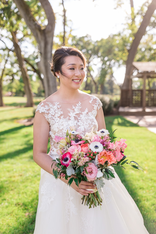 solo bridal portrait with bouquet