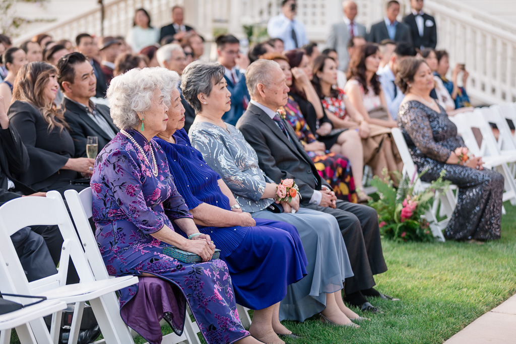 family and guests at wedding ceremony