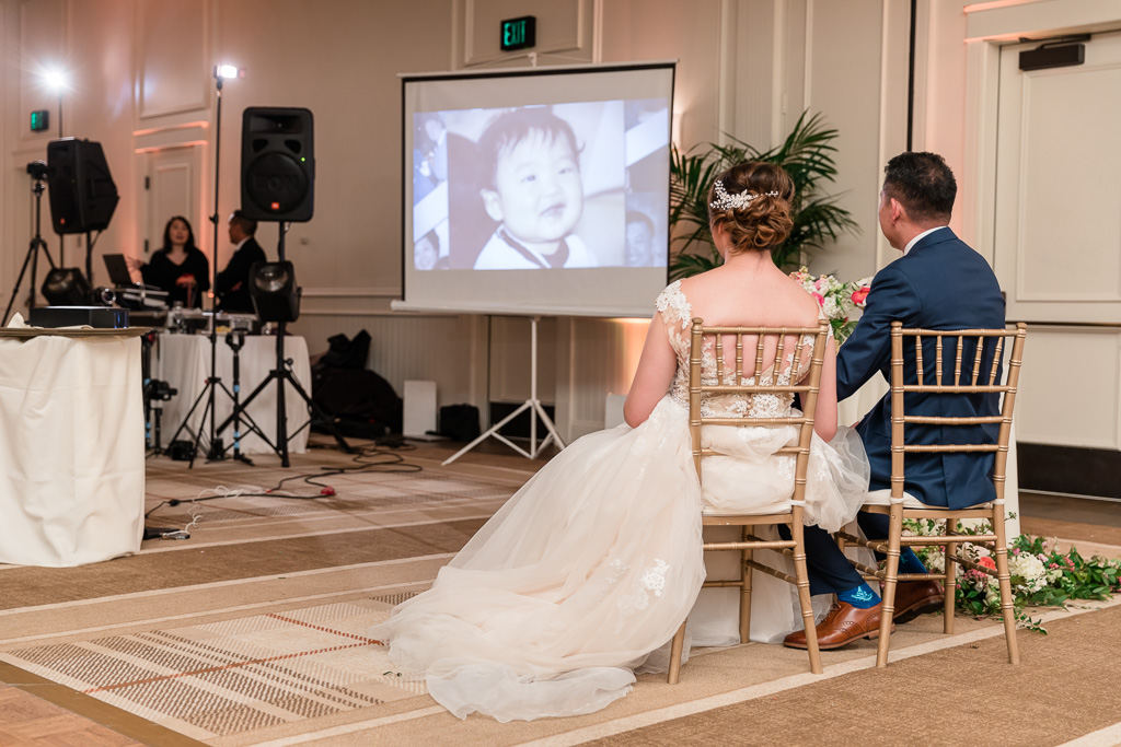 wedding slideshow during reception