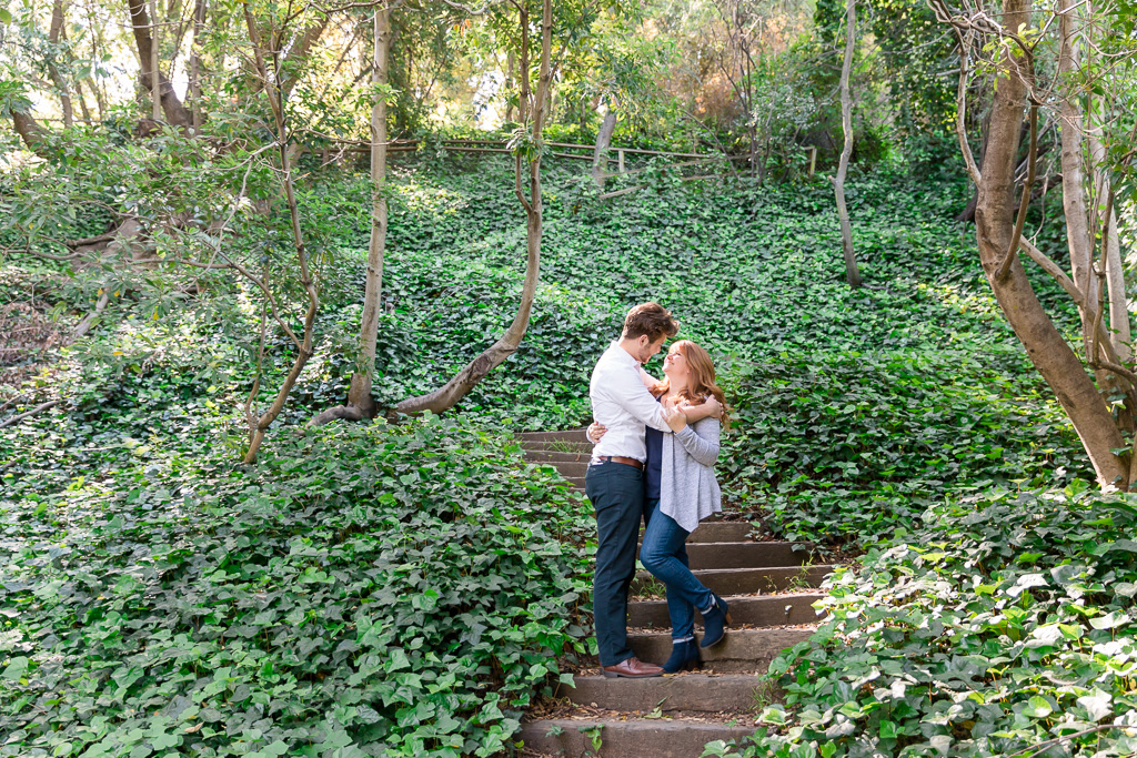 engagement photo in the Berkeley woods