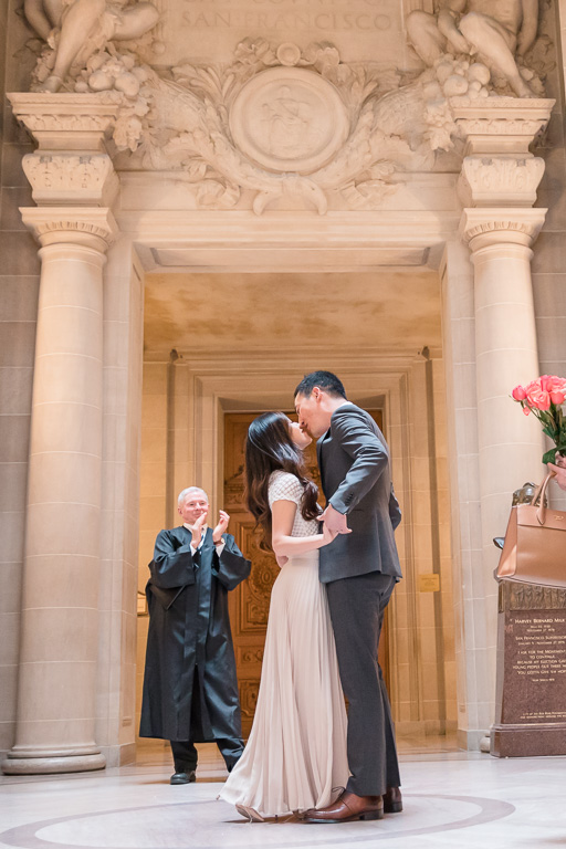 San Francisco City Hall first kiss photograph