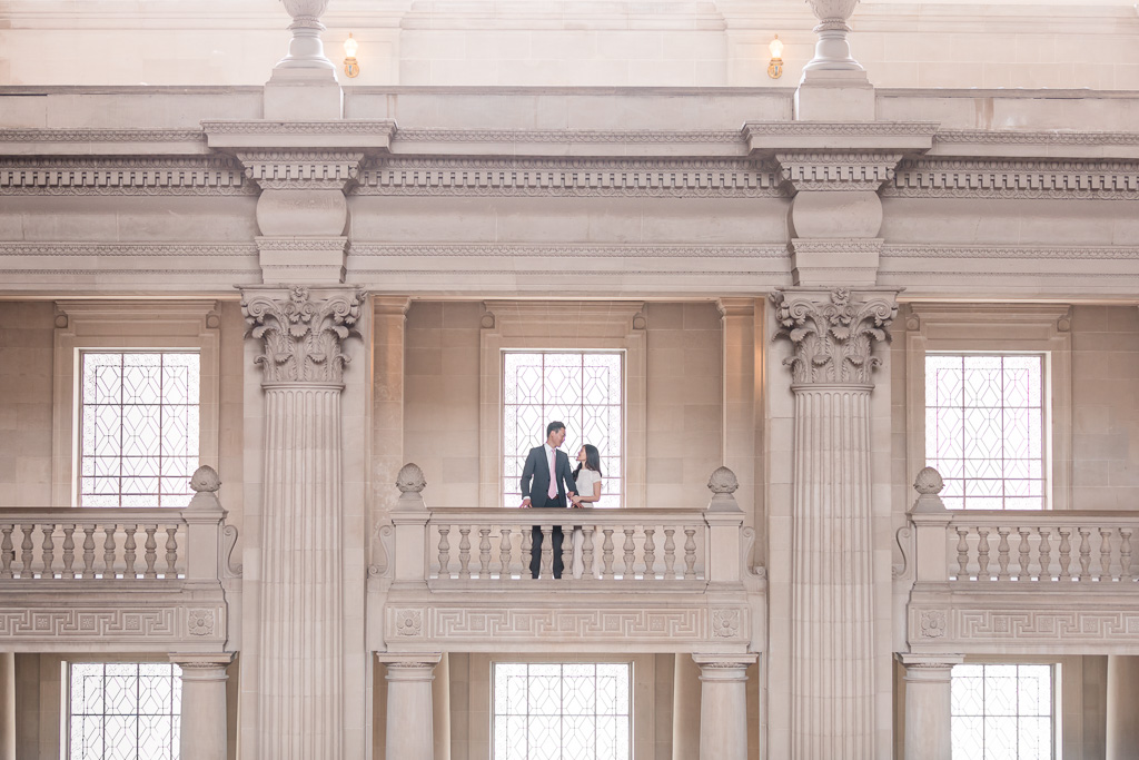 City Hall interior architecture with couple