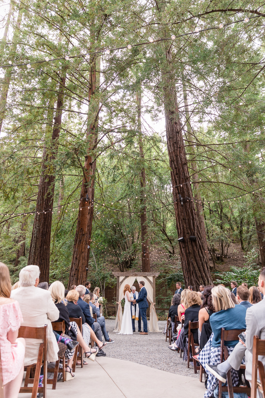deer park villa wedding ceremony surrounded by the redwoods