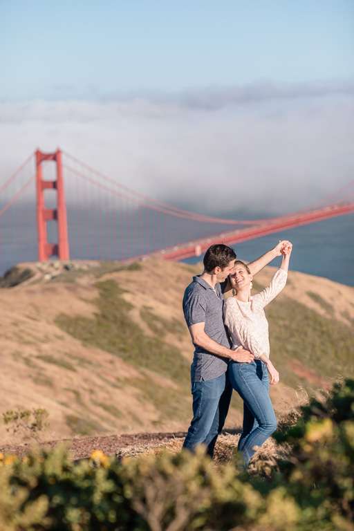 golden gate bridge portrait with just the right amount of fog