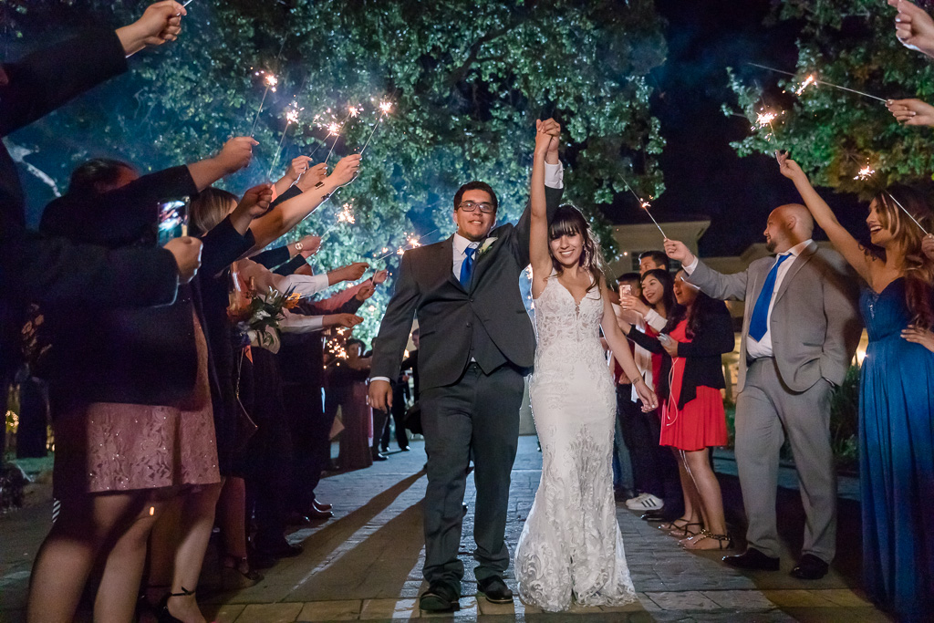 sparkler exit for a San Jose private residence wedding