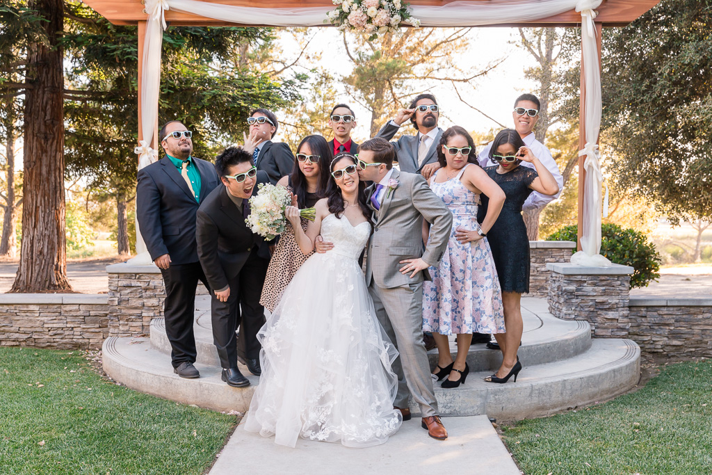 funny group photos of the goofy newlyweds and their friends
