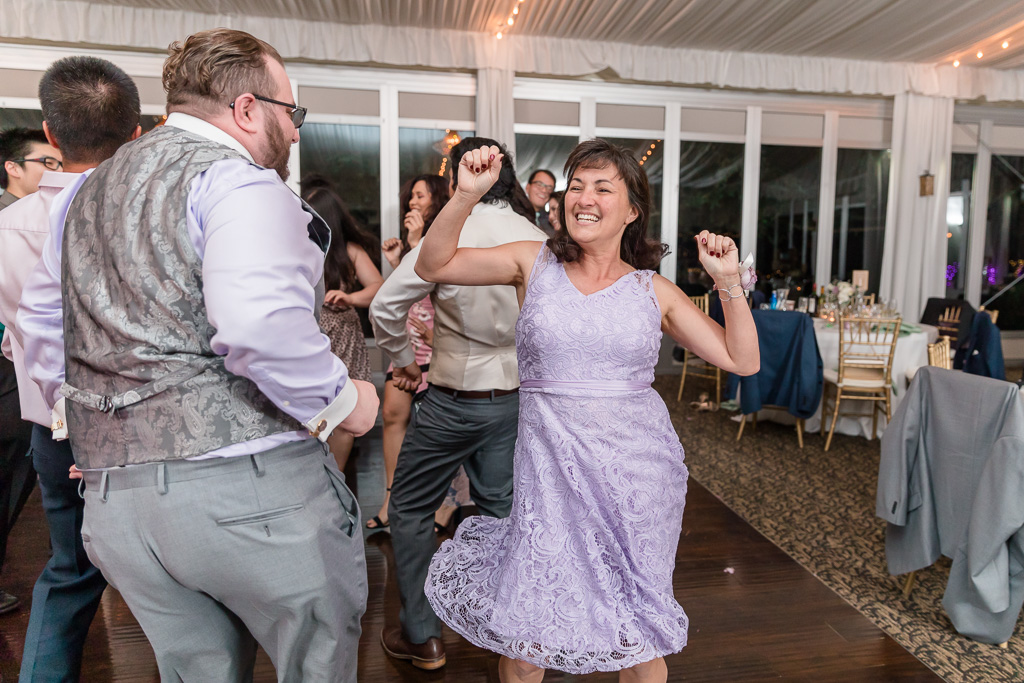 wedding guests having so much fun dancing the night away