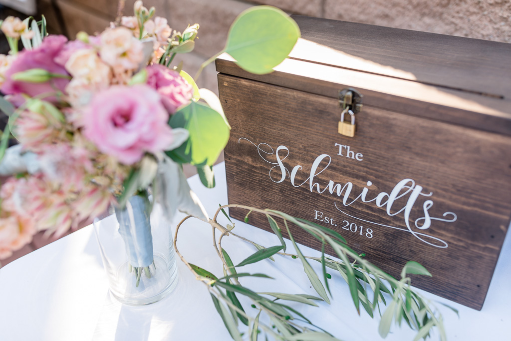 custom calligraphy engraved wedding wooden box for cards