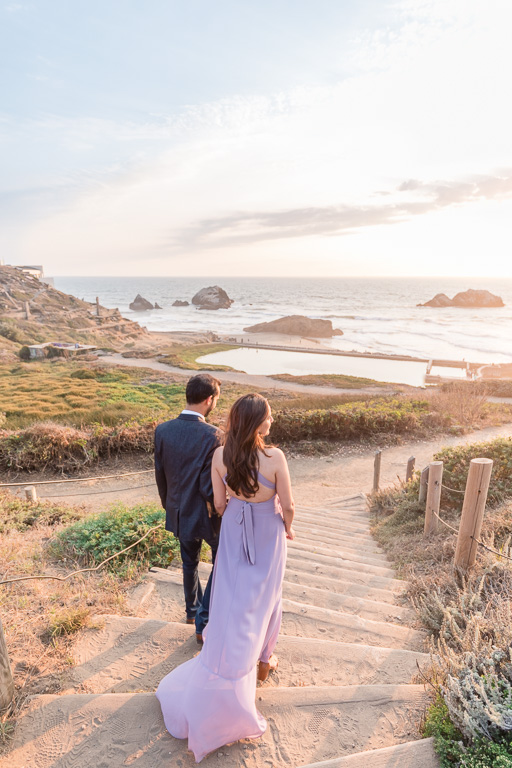 candid lifestyle outdoor engagement photo in San Francisco