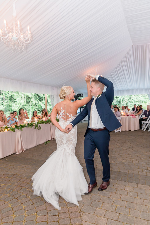 first dance under a white tent