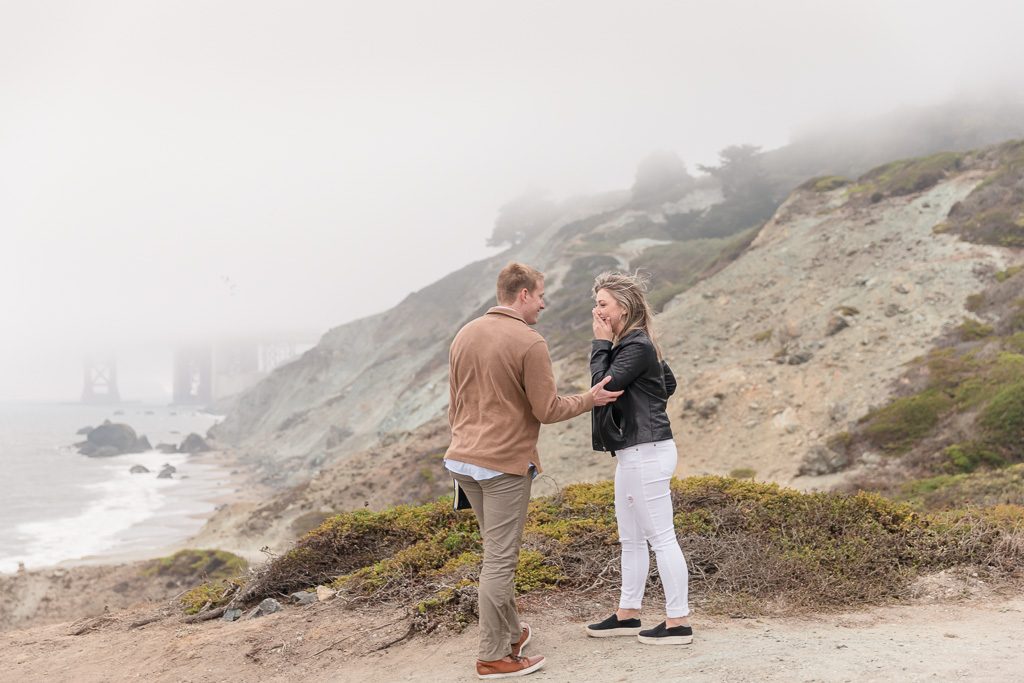 she was not expecting him to be in San Francisco at all until this moment - SF surprise proposal
