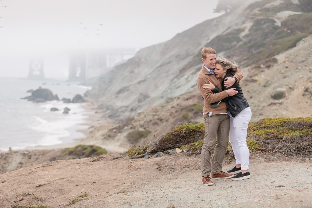 happiest moment of their lives in San Francisco right after their surprise proposal