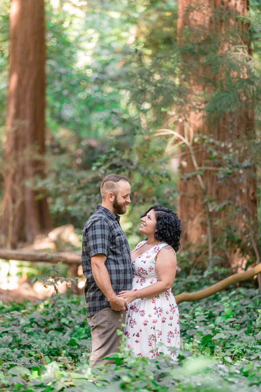 engagement portrait in the San Francisco woods