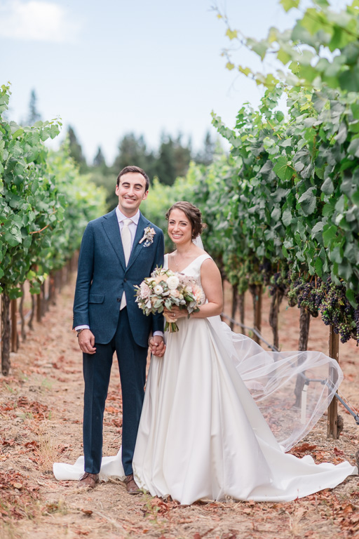 gorgeous wedding portrait inside the Vine Hill House vineyards