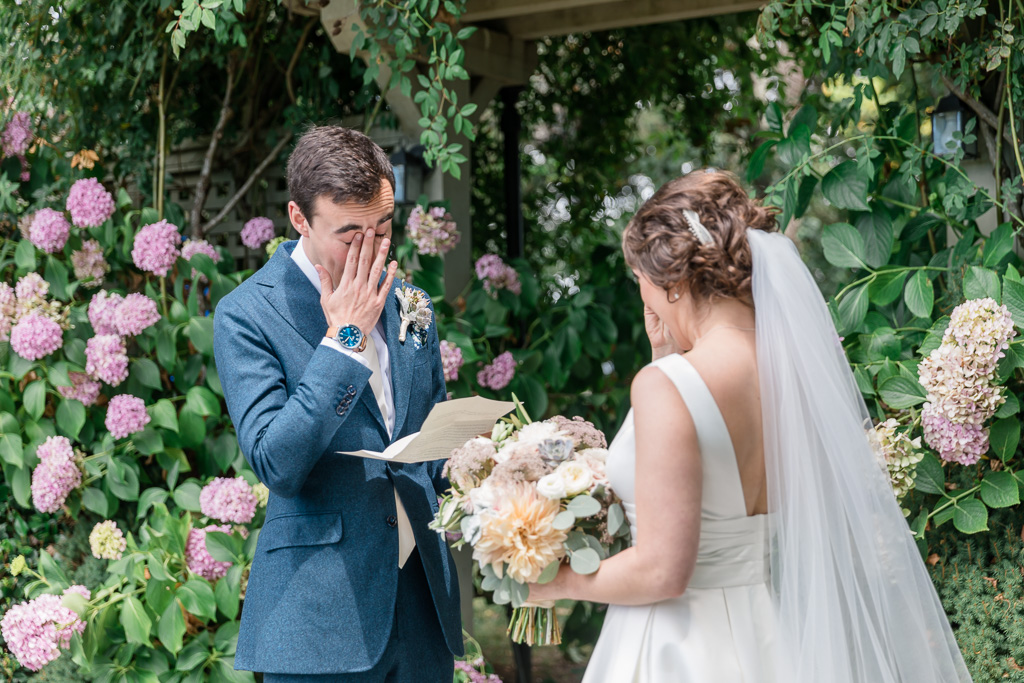 super emotional first look at a beautiful Sonoma outdoor wedding