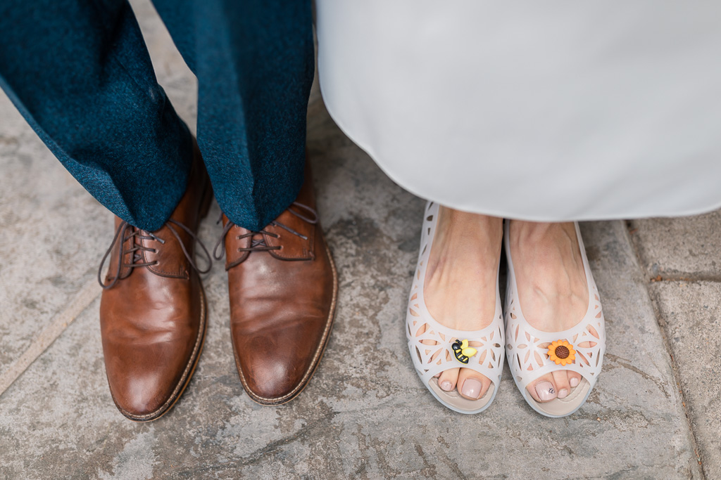 non-traditional Crocs wedding shoes!