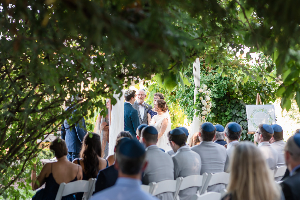 wedding ceremony surrounded by trees