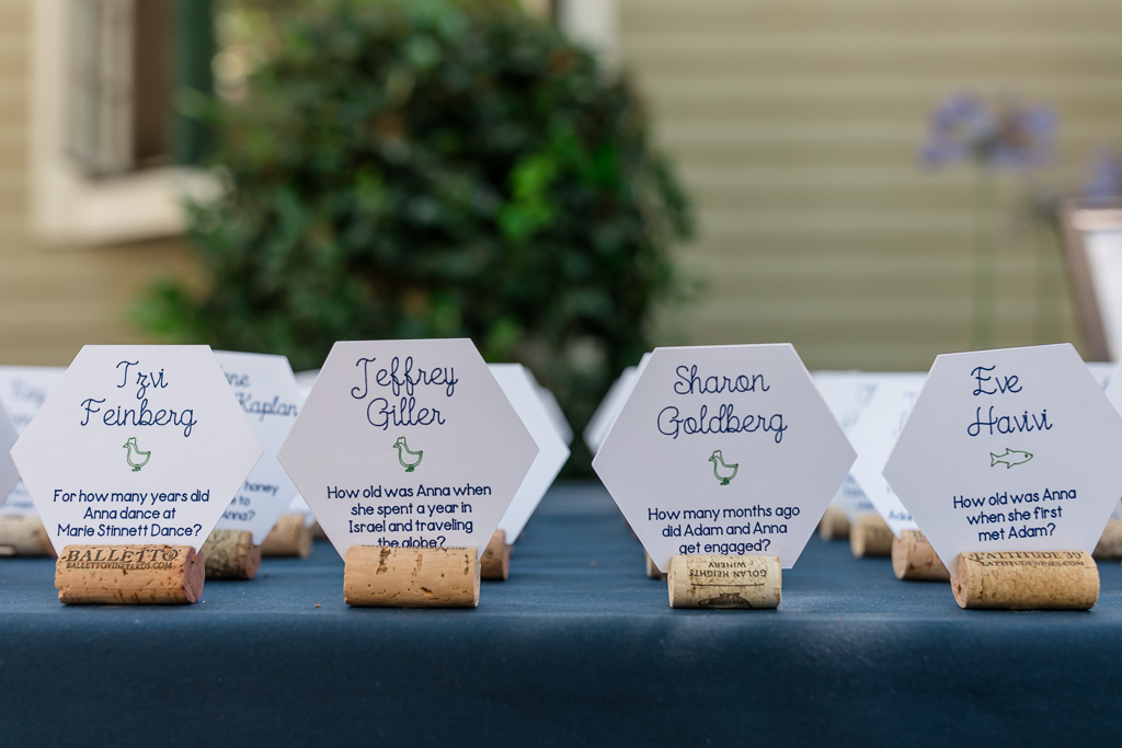 beehive shaped wedding escort cards - table number trivia