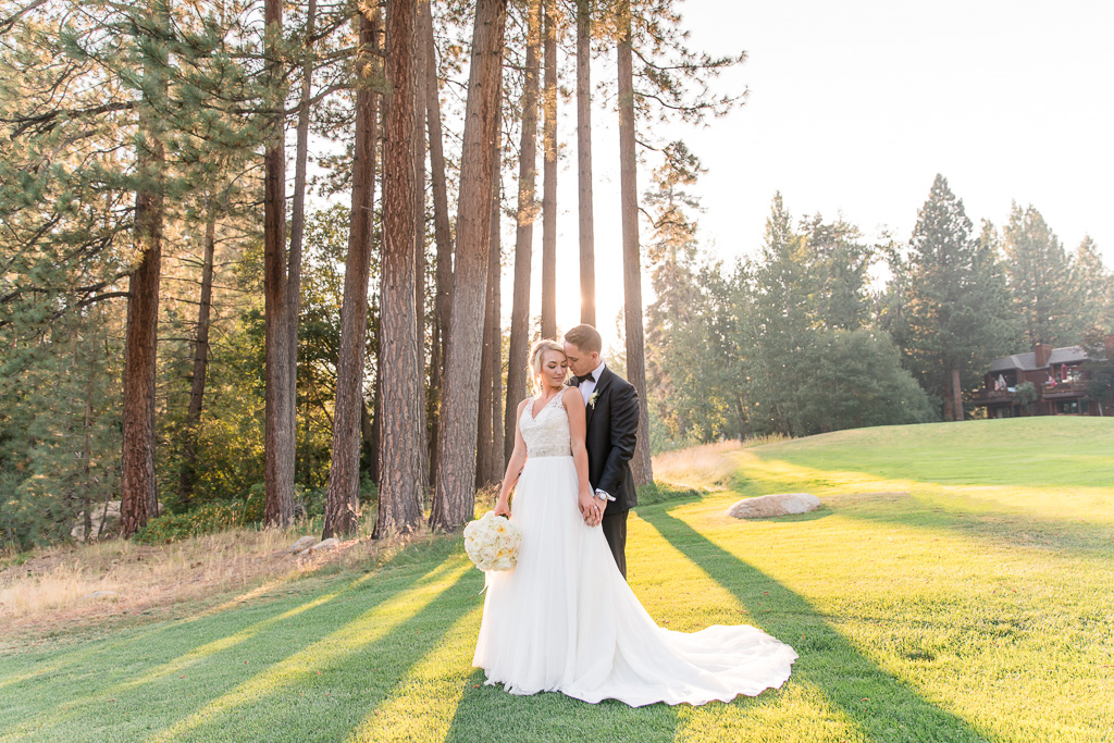 breathtaking Lake Tahoe wedding photo in the woods