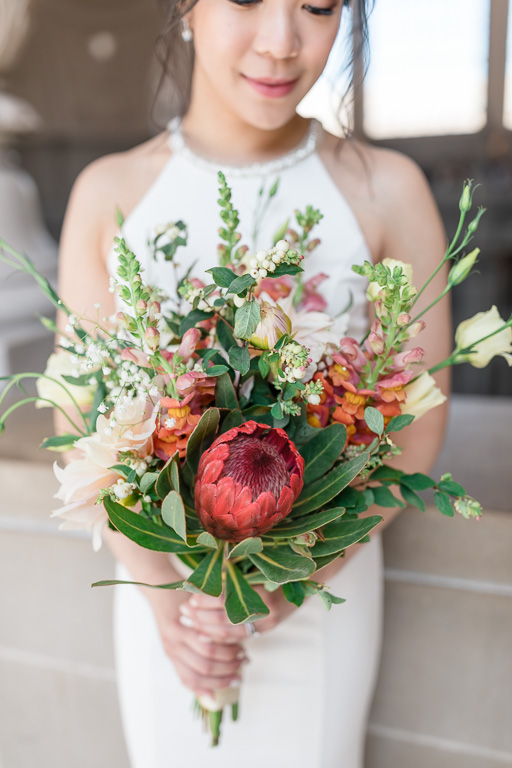 beautiful stylish bridal bouquet for SF city hall ceremony