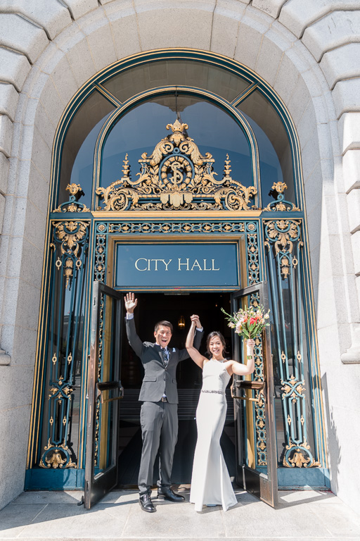 celebration of marriage outside San Francisco City Hall