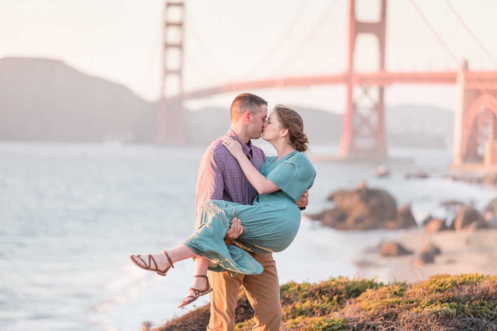 stunning couple portrait at Golden Gate Bridge