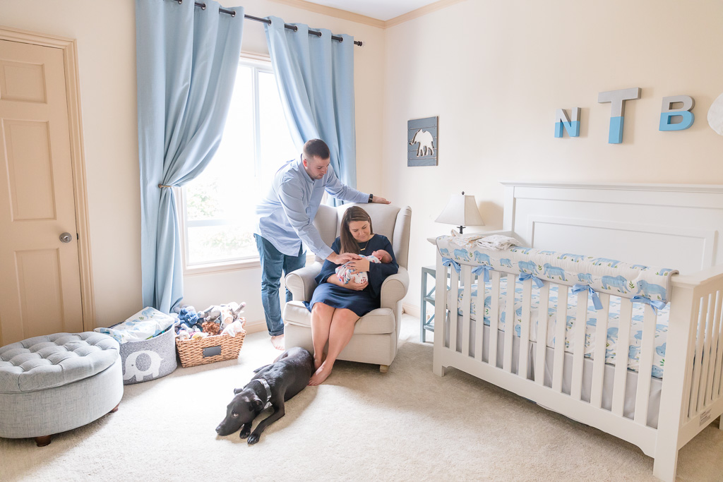 a candid lifestyle in-home newborn session in their beautiful San Francisco home