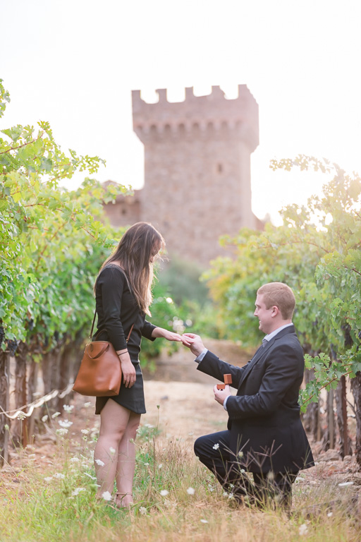 romantic castello di amorosa surprise proposal