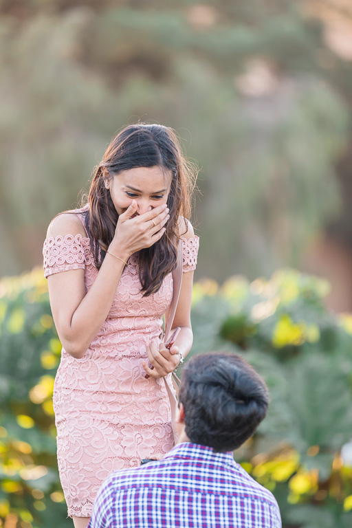 emotional and surprised reaction to a San Francisco surprise proposal