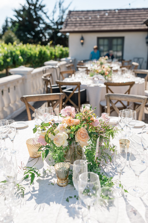floral arrangements on the guest tables
