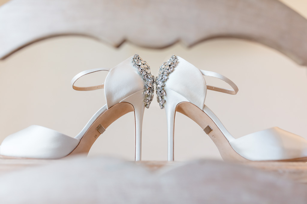 artsy shot of the bridal shoes