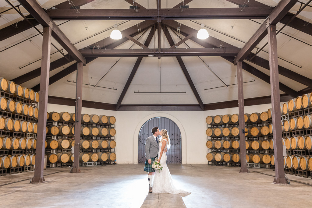 Folktale Winery and Vineyards barrel room