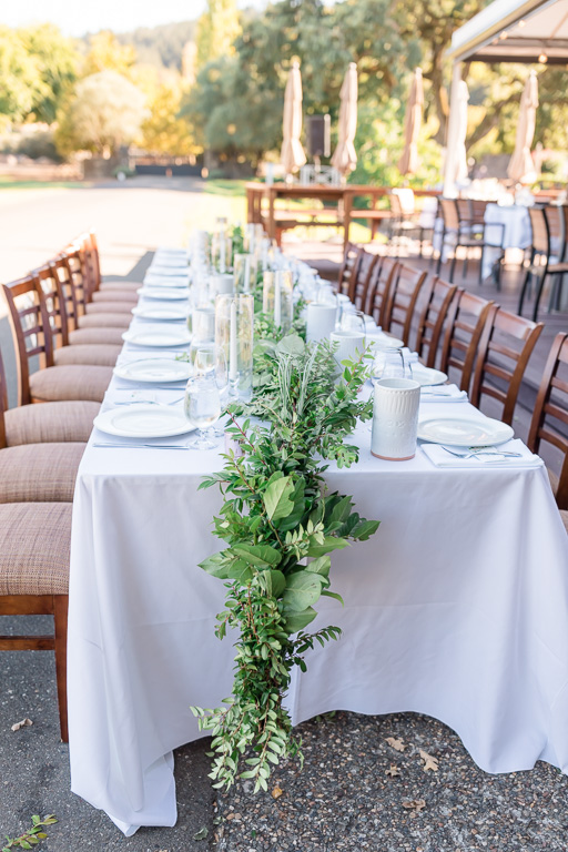 Santa Rosa outdoor reception long table decor