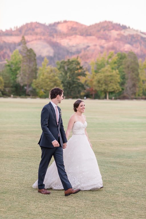 Santa Rosa wedding on open field with rolling hills